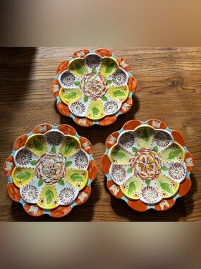 Anthropologie “Biscuit” plates, Set of 3